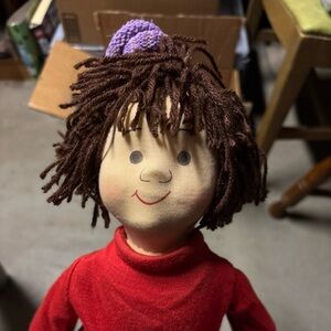 Ramona Quimby 1985 Cloth Fabric Doll  Beverly Cleary Brown Yarn Hair